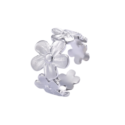 Bague farandole de fleurs argentée - SPRING