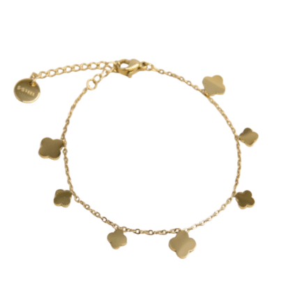 Bracelet trèfles pendants doré - LUCKY
